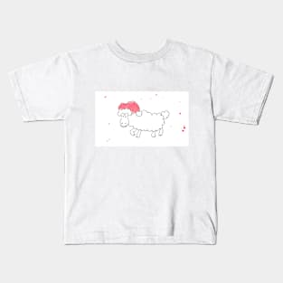 Sheep in Santa Claus hat, pet, xmas, holiday. Watercolor illustration on a winter theme, congratulations Kids T-Shirt